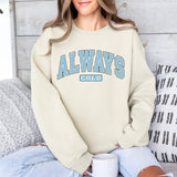 Always Cold Crewneck, Womenswear Christmas Soft Printed Sweatshirt, Fuzzy Holiday Oversized Top holiday pullover