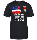 American Flag With All Aboard Trump Train 2021 shirt_2