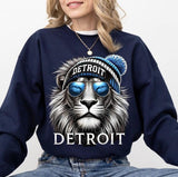 Detroit Football Crewneck Sweatshirt, Football Mascot Lion Shirt, Game Day Shirt, Detroit Lover Gift