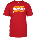 anybody anywhere anytime stack crewneck shirt