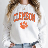 Clemson Tigers Vintage Football NCAA Trendy Sweatshirt, Clemson University Unisex Football NCAA Shirt, Gift For Men, Gift For Girls, Crewneck, Cotton,