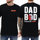 Budweiser Dad Bod Powered By Budweiser Tshirt 2-Sided, Funny Beer Drink Shirt for Men, Drinking Tee for Daddy, Casual Cotton Top, Classic Menswear