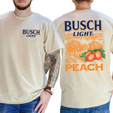 Busch Light Peach Scenic 2 Sided T-Shirt, Beer Drinking Gift For Men, Drink Shirt, Unisex Drinker Tee, Soft Fabric Casual Menswear, Classic Cotton Top Style001