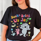 Books Bring Us Joy Elephant and Piggie Reading T-Shirt, Read More Book T-shirt, Good Day To Read Kids Tee Funny Piggie Elephant Pigeons Shirt, Childre