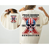 Custom Est.Year 1974 Generation 2 Side Skull Shirt, Skull Proud Member Generation X Shirt, Skull Shirt Collar Cotton
