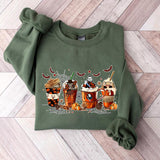 Coffee Horror Movies Halloween Crewneck Sweatshirt Hoodie Tshirt, Halloween 2024 Gifts