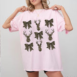 Camo Coquette Bow Deer Huntin Shirt, Old School Camo Shirt, Bow Shirt Coquette Shirt Fall Shirt, Casual Cotton Round Neck Graphic Tee Gift For Men And