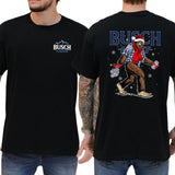 Christmas Shirt, Busch Light Christmas Bigfoot 2 Sided T-shirt, Casual Menswear, Classic Cotton Top, Soft Fabric Shortsleeve Shirt