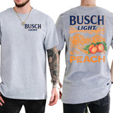 Busch Light Peach Scenic 2 Sided T-Shirt, Beer Drinking Gift For Men, Drink Shirt, Unisex Drinker Tee, Soft Fabric Casual Menswear, Classic Cotton Top Style001