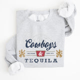 Cowboys and Tequila, Retro, Beer, Vintage, Cowboy Sweatshirt, Women's Crew Neck, Crewneck Casual Comfort Womenswear ComfortableÂ Graphic