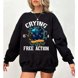 Crying Is A Free Action Shirt, Funny DND Shirt, Trendy Dice Sweatshirt, Tabletop Gaming Tee, Fantasy Gaming, Dungeon Master Shirt, RPG Lover Gift, DnD Sweater