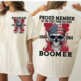 BOOMER Proud Members Of Boomer New TShirt, Customize Boomer TShirt, Vintage Inspired Funny Saying Sarcasm Quotes Shirt