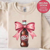 Dr Pepper Sweatshirt, Pink Bow Coquette, Trendy Dr Pepper Shirt, Vintage Bow Collage Sweater, Gift for Her