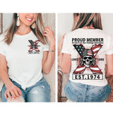 Custom Est.Year 1974 Proud Member GenerationX 2 Side Flag Skull Shirt, GenX T-shirt, Skull Generation X Shirt, Flag Skull Shirt Style001