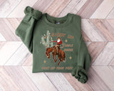 Cowboy Christmas Sweatshirt, Western Christmas Shirt, Giddy Up Jingle Horse Pick Up Your Feet, Howdy Country Christmas Horse, Cowgirl Shirt, Christmas Sweatshirt, Horse Christmas Crewneck Sweatshirt Menswear Hoodie