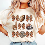 Coquette Football Mom Shirt, Game Day Shirt, Football Bow Shirt, Touch Down Season, Sport Graphic Tee, Football Mama, Sport Mom