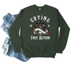 DND SWEATSHIRT, Dungeons and Dragons sweatshirt, D&d Sweater, Crying is a free action, Dungeon Master Sweatshirt, Dm Sweatshirt, D20