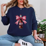 Dr Pepper Sweatshirt, Pink Bow Coquette, Trendy Dr Pepper Shirt, Vintage Bow Collage Sweater, Gift for Her