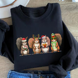 Christmas Squirrel Lights Sweatshirt, Funny Christmas Animals Sweater, Festive Squirrel Lights Shirt, Perfect Christmas Gifts for Animal Lovers, Squir
