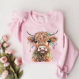 Christmas Cow Sweatshirt, Cow Lights Sweater, Cow Women Tshirt, Unisex Crewneck Sweatshirt & Shirt