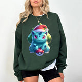 Bulbasaur Christmas Sweatshirt, Bulbasaur Santa Christmas Sweater, Bulbasaur Sweatshirt Hoodie, Anime Christmas Shirt, Anime Christmas Sweater, Christ