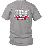 Atlanta Braves It's Okay Not To Be Okay Be Respectful Always T Shirt