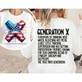 Custom Year Gen X 2 Side T-shirt, 1965-1980 Hose Wate And Neglect Gen X Flag Shirt, Proud Member Fck Feelings Generation Shirt Style001