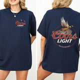 Coors Light Pheasant 2 Sided Shirt, Vintage Pheasant Hunting Graphic Printed Tshirt, Duck Hunt T-shirt, Unisex Hunter Tee, Cotton Casual Womenswear Style001