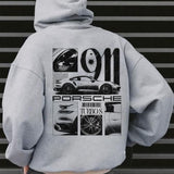 Classic Porsche 911 Turbo S Hoodie, Unisex, Menswear, Street Racing Shirt, Car Hoodie, Boyfriend Gift Cotton Embroidered