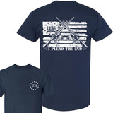 1776 I Plead The 2ND Flag USA Tee for Men and Women - Classic 100% Cotton Shirt - Top Menswear Collar