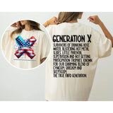 Custom Year Gen X 2 Side T-shirt, 1965-1980 Hose Wate And Neglect Gen X Flag Shirt, Proud Member Fck Feelings Generation Shirt Style001