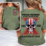 Custom Est.Year 1974 Generation 2 Side Skull Shirt, Skull Proud Member Generation X Shirt, Skull Shirt Collar Cotton Style001