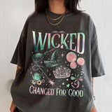 Comfort Colors Wicked Change For Good Shirt, Defy Gravity Broomstick Magic Wand, Wizard Movie Fan Shirt, Wicked Musical Fan Gift unisex cotton Shirt