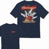 Budweiser Bowling Ghost Strike Beer Unisex T-shirt  Menswear Top Cotton 2 Side Tee Sweatshirt Hoodie Style001