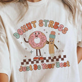 Donut Stress Just Do Your Best Shirt, Teacher School Test Day Shirt, Teacher Test Shirt, Gifts for Teacher, Groovy Teacher Shirt, Funny Donut T-Shirt, Donut Lover Shirt, Testing Shirt, Teacher Tee, Kindergarten Teacher Tee, Cute Preschool Teacher Casual