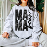 Checkered Mama Bear Sweatshirt - Ash Grey - Sublimation - ValentineÃ¢â‚¬â„¢s Day - Unisex Jersey Sweatshirt
