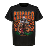Deadman's Bear Graphic T-Shirt - Chicago Football Team  Gildan 5000 Heavy Cotton Shirts  Unisex American Football Top for Men and Women