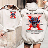 (HOODIE) Gen X customized Skull proud member Hoodie, Customize Gen X TShirt Raised On Hose Water And Neglect T-Shirt - Vintage Inspired Funny Saying Sarcasm Quotes Shirt - Fit, Casual