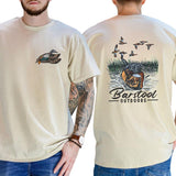 BARSTOOL OUTDOORS DUCK HUNT 2-Sided T-Shirt, Hunting Season Gift For Men, Mallard Hunting Shirt, Soft Cotton Fabric Menswear, Classic Hunter Top Style001