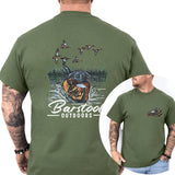BARSTOOL OUTDOORS DUCK HUNT 2-Sided T-Shirt, Hunting Season Gift For Men, Mallard Hunting Shirt, Soft Cotton Fabric Menswear, Classic Hunter Top