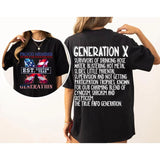 Custom Est.Year Flag Gen X 2 Side T-shirt, Gen X Shirt, FAFO Generation 1965-1980 Shirt Style001