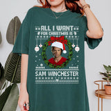 All I Want For Christmas Is Sam Winchester T Shirt, Sam Winchester T Shirt, Gift For Woman and Man Unisex T-Shirt Top Womenswear