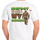 Bigfoot Grabbed my weiner - men's T-shirt Cotton Menswear Tshirt Top Crewneck Casual Shortsleeve