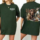 Busch Light Dog Hunting Duck 2-Sided Graphic Shirt, Mallard Hunting Shirt for Men, Dog Hunt Tee, Soft Cotton Fabric Tshirt, Classic Casual Womenswear Style001