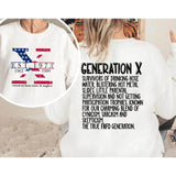 Custom Year Gen X 2 Side T-shirt, 1965-1980 Gen X Flag Shirt, Hose Water and Neglect Flag Gen X Shirt