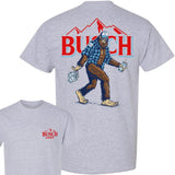 Bigfoot Busch Light Double Sided Tee Classic Cotton Tops Men's Crewneck T-shirt Menswear Collar Style001