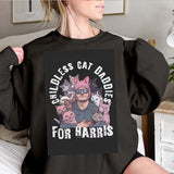 Childless Cat Daddies For Harris Shirt, Harris Walz 2024 Cat SweatShirt, Tim Walz TShirt, Kamala Harris Tee, Cute Cat Shirt