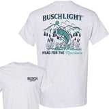 Busch Light, Beer, Busch Light Head For The Mountains Fishing T-Shirt, 2 Side T-Shirt, Full Color,  For Men, For Women, Casual Graphic Round Neck T-sh