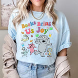 Books Bring Us Joy Elephant and Piggie Reading T-Shirt, Read More Book T-shirt, Good Day To Read Kids Tee Funny Piggie Elephant Pigeons Shirt, Childre