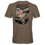 Diesel Power - Diesel Pickup and American Flag T-Shirt Style001